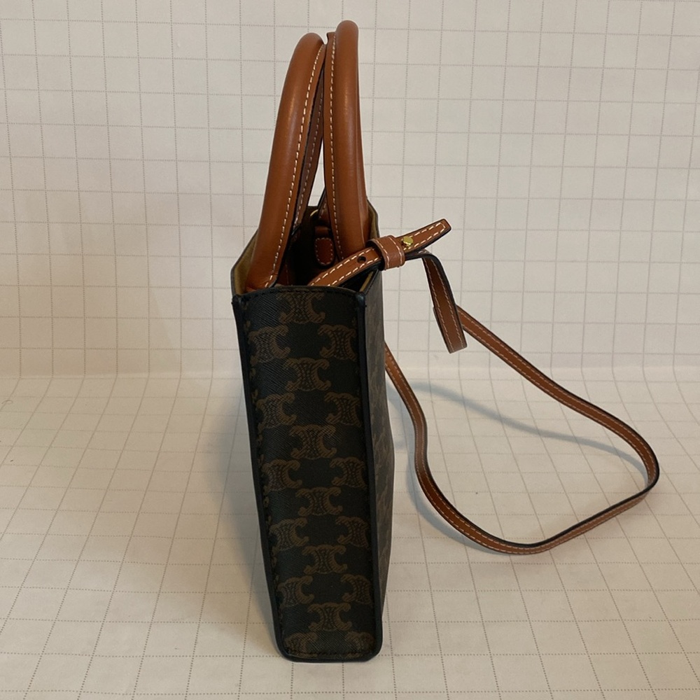 Celine Brown & Black Triomphe Mini Bag - Picture 2 of 12
